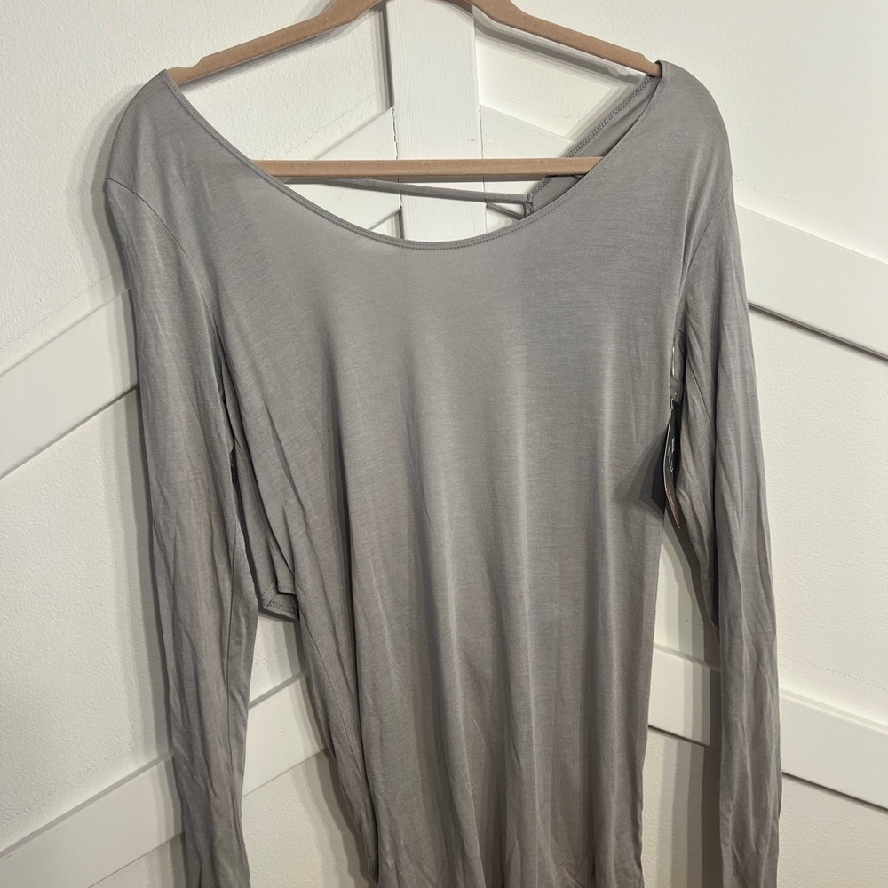 NUX Light Gray Long Sleeve Women's Top